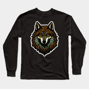 simple vector wolf sticker Long Sleeve T-Shirt